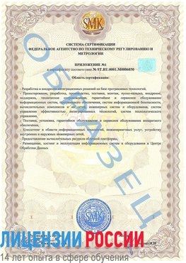 Образец сертификата соответствия (приложение) Щекино Сертификат ISO 27001